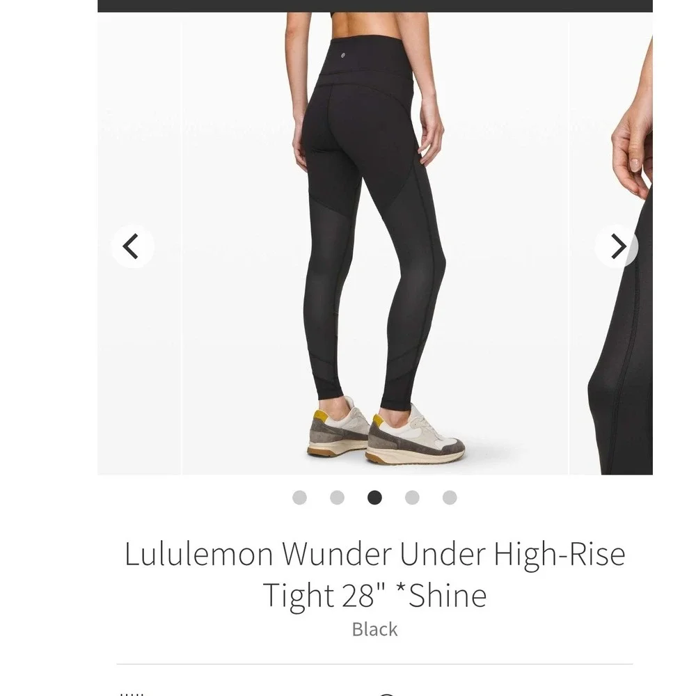 Lululemon Wunder Under High-Rise Tight 28" Black sz 12 Luxtreme Athletic Gym - Picture 6 of 7